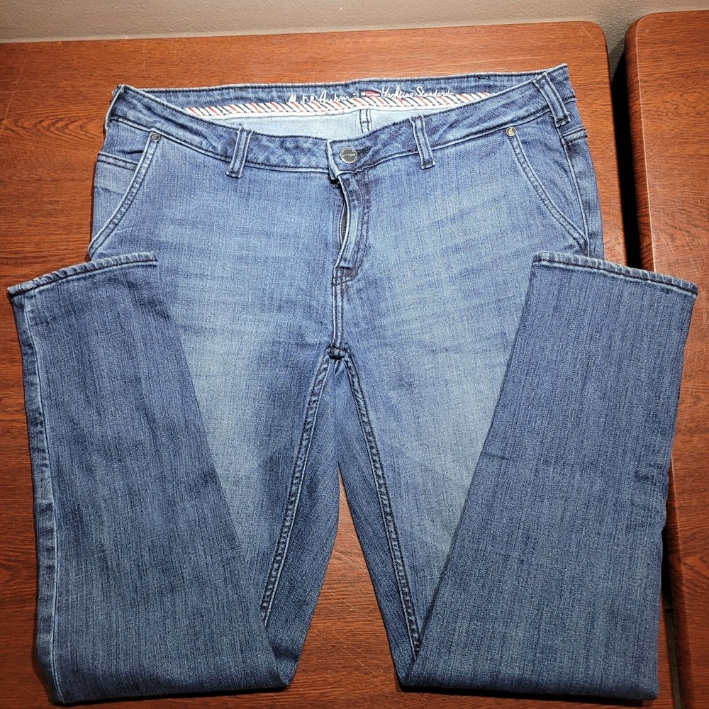 Mast & Harbour Skinny Jeans Mens 34x28  Blue Denim Vintage Pinstripe Design